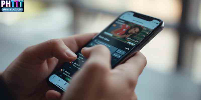 A user placing a live bet through a sportsbook mobile app