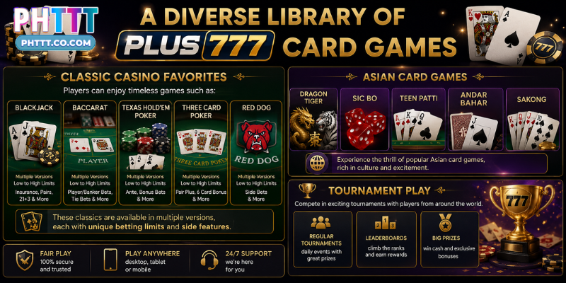 A Diverse Library of Plus777 Card Games